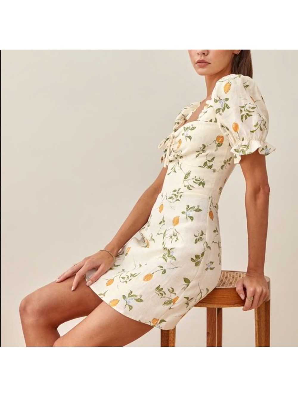 NWOT Reformation Easton dress in citron Sz 2